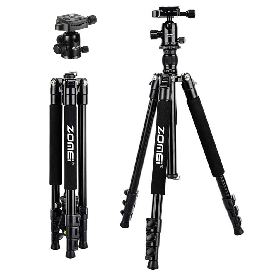 

Portable Travel Outdoor Camera Tripod 157.8cm 62.5in Tall,Load Capacity 8kg/17.6lb DSLR Canon Nikon Stand with Macro Photography