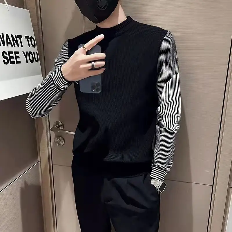 Korean Men's Knitted New Tops Sweater O-neck Autumn Loose Clothing Stylish 2022 Striped All-match Warm Casual Pullovers Spliced
Korean Men's Knitted New Tops Sweater O-neck Autumn Loose Clothing Stylish 2022 Striped All-match Warm Casual Pullovers Spliced