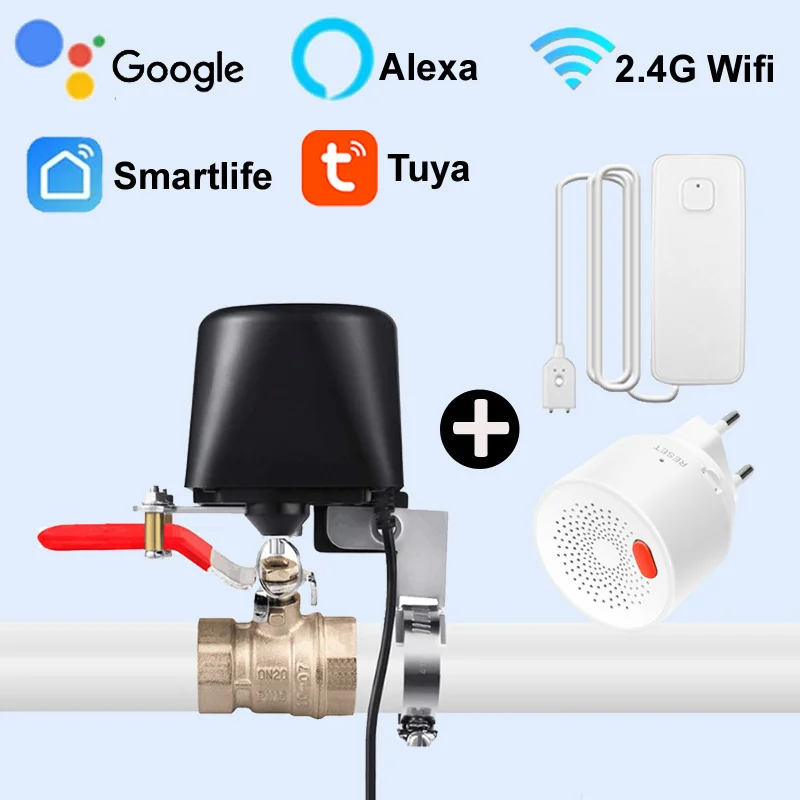 Wifi Tuya Smart Valve Controller Auto Shut ON Off Controller Water Leak Sensor Natural Gas Leakage Alarm Safety Smart Life
Wifi Tuya Smart Valve Controller Auto Shut ON Off Controller Water Leak Sensor Natural Gas Leakage Alarm Safety Smart Life