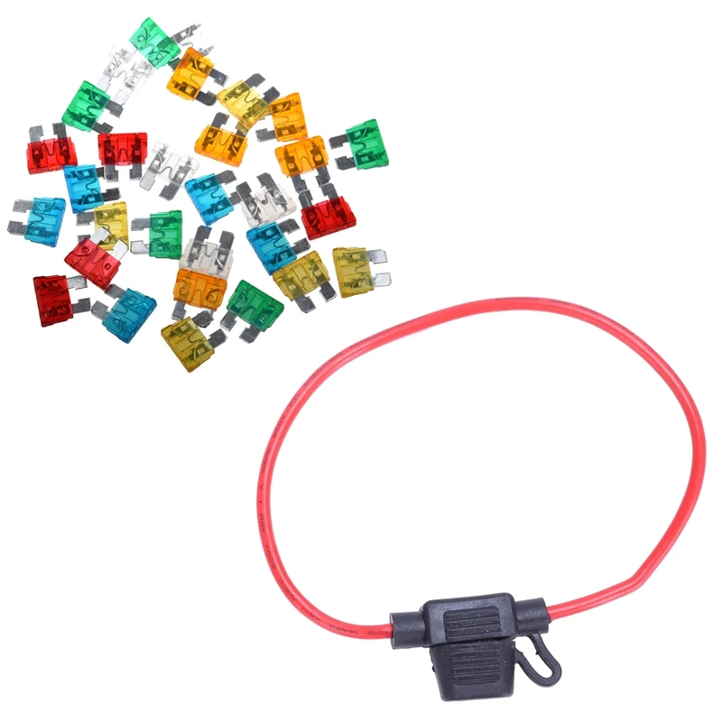 30 шт. стандартный предохранитель для лезвия автомобиля 5 10 15 20 25 30 А смешанный и 1 шт. 14AWG проводной автомобильный держатель предохранителя дл...
30 шт. стандартный предохранитель для лезвия автомобиля 5 10 15 20 25 30 А смешанный и 1 шт. 14AWG проводной автомобильный держатель предохранителя дл...