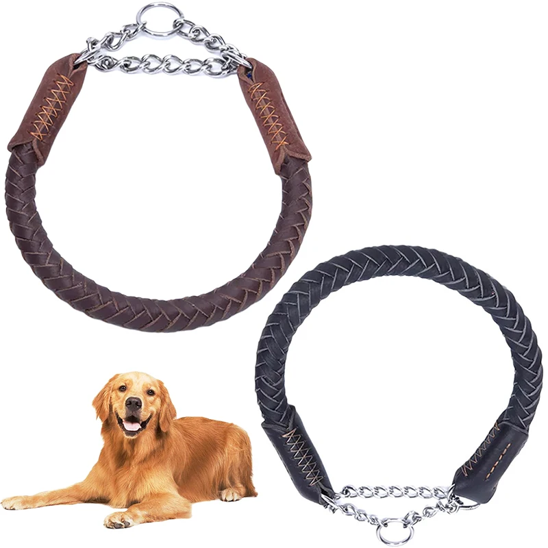 Leather Dog Collar Slip Large Dog Collar eight-strand Braided Collar Real Leather Collar big Stainless steel Collar for a dog
Leather Dog Collar Slip Large Dog Collar eight-strand Braided Collar Real Leather Collar big Stainless steel Collar for a dog
