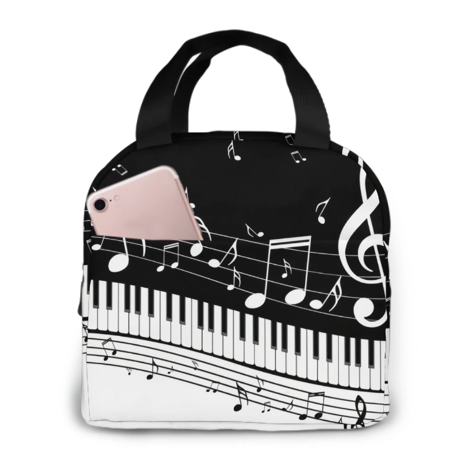 Piano Keys With Musical Lunch Bag Adult Tote Bag Reusable Lunch Box Container For Women Men School Office Work
Piano Keys With Musical Lunch Bag Adult Tote Bag Reusable Lunch Box Container For Women Men School Office Work