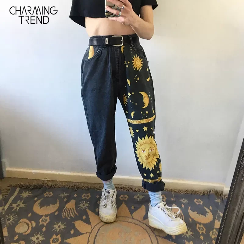 Fashion Sun Star Printed Pants Jeans Women Autumn Black High Waist Young Girls Chic Denim Trousers Woman Cool Boyfriends Jeans
Fashion Sun Star Printed Pants Jeans Women Autumn Black High Waist Young Girls Chic Denim Trousers Woman Cool Boyfriends Jeans