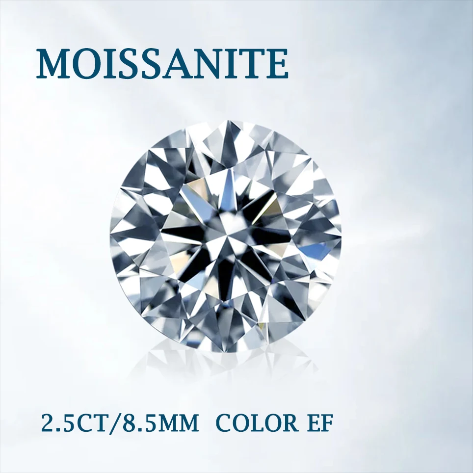 

Цветной Муассанит 8,5 мм EF, Муассанит 2.5 карат, Круглый бриллиантовый вырез VVS1, свободный камень, ювелирные изделия, высокое качество, кольцо, ...