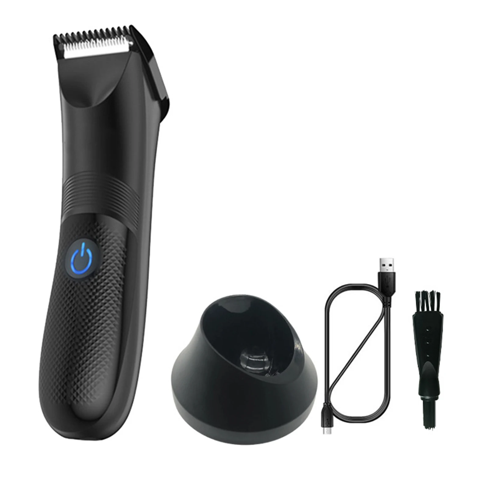 

USB Rechargeable Grooming IPX7 Waterproof Electric Shaver With LED Light Groin Beard Pubic Hair Chest Legs Men Body Trimmer