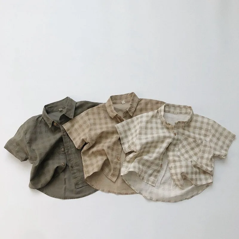Children Boy Casual Plaid T-shirt Kid Simple Turndown Collar Short Sleeves Top Girl Loose Thin Comfortable Cotton Tshirt
Children Boy Casual Plaid T-shirt Kid Simple Turndown Collar Short Sleeves Top Girl Loose Thin Comfortable Cotton Tshirt
