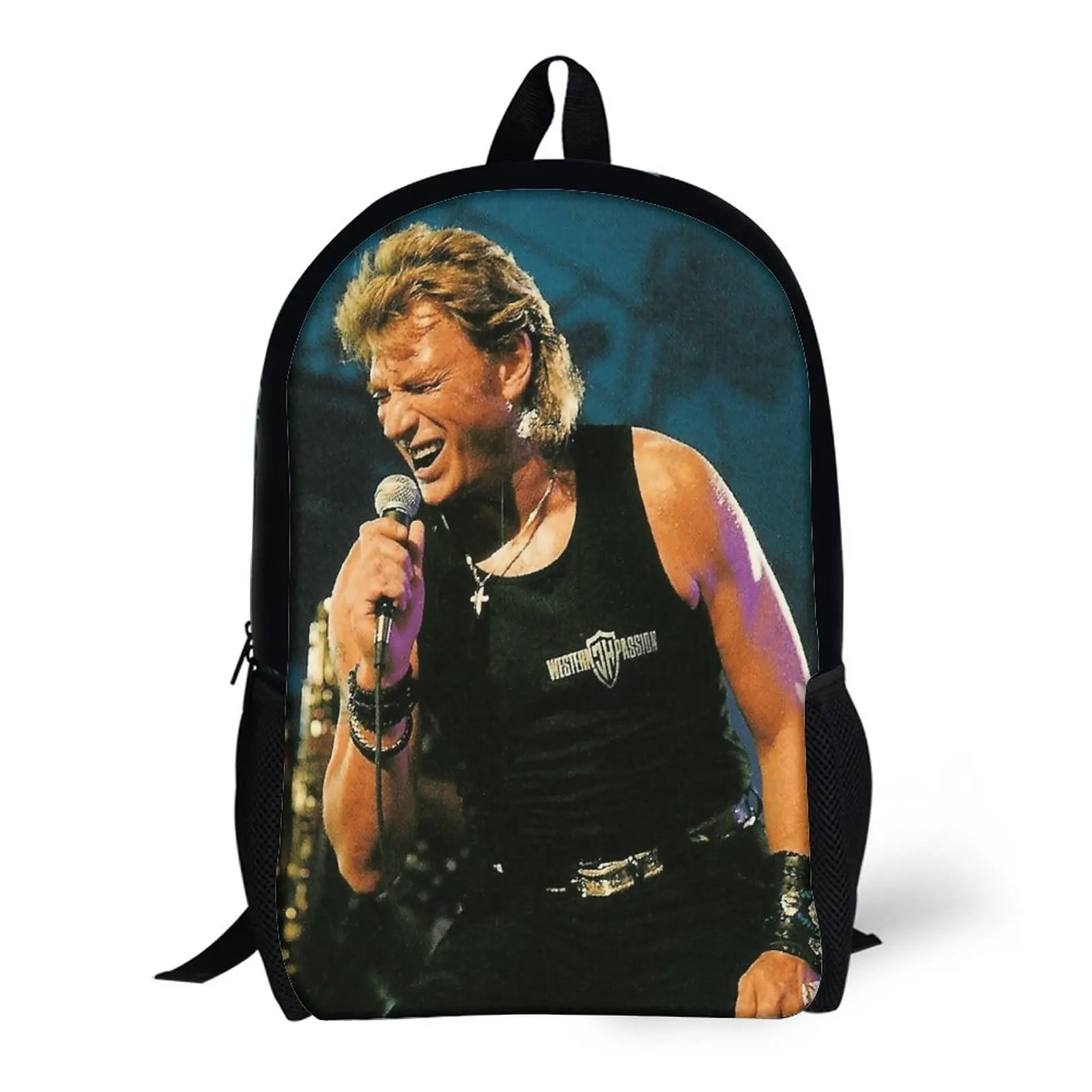

Johnny And Hallyday Mort 17 Inch Shoulder Backpack Vintage Sports Activities Graphic Vintage Durable Cozy Field Pack