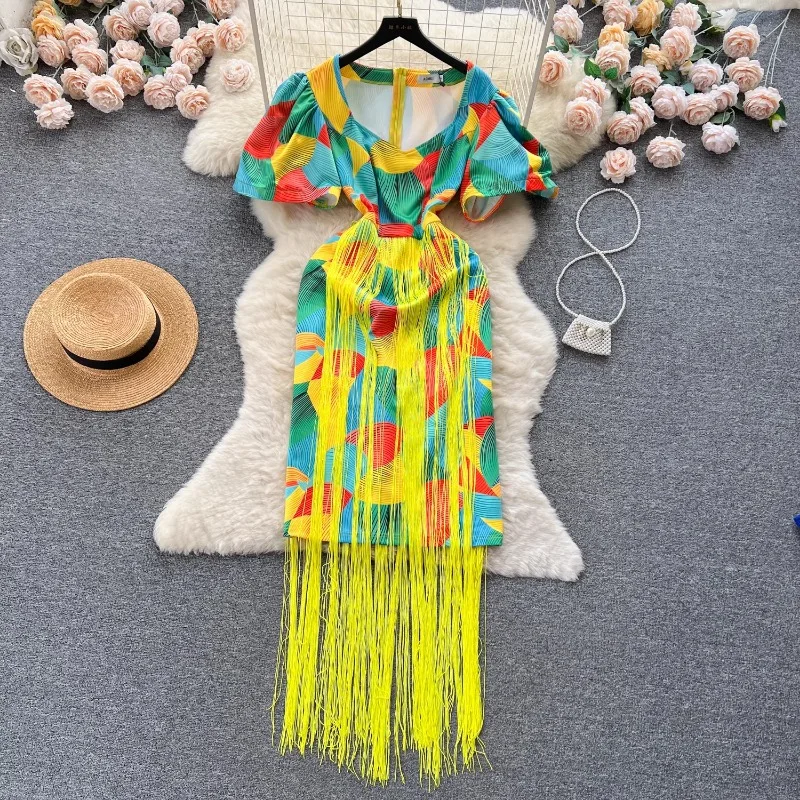 Элегантные длинные платья с кисточками и коротким рукавом для лета, женское платье, новинка 2023, облегающее мини-платье с V-образным вырезом и рукавами-фонариками
Элегантные длинные платья с кисточками и коротким рукавом для лета, женское платье, новинка 2023, облегающее мини-платье с V-образным вырезом и рукавами-фонариками
