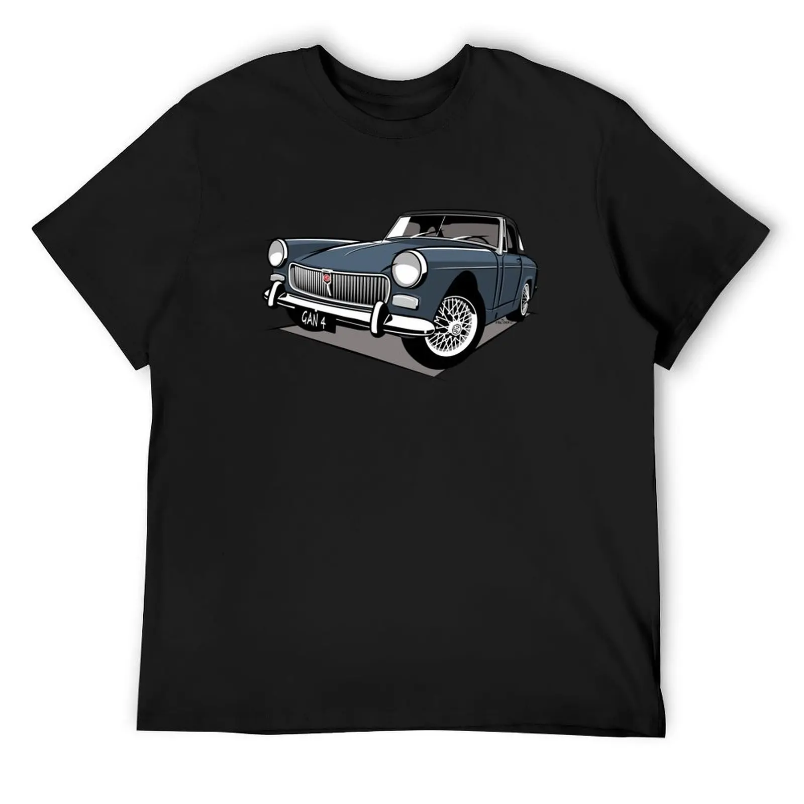 Синяя футболка MG Midget mark 3 с рисунком черная винтажная роскошная мужская одежда