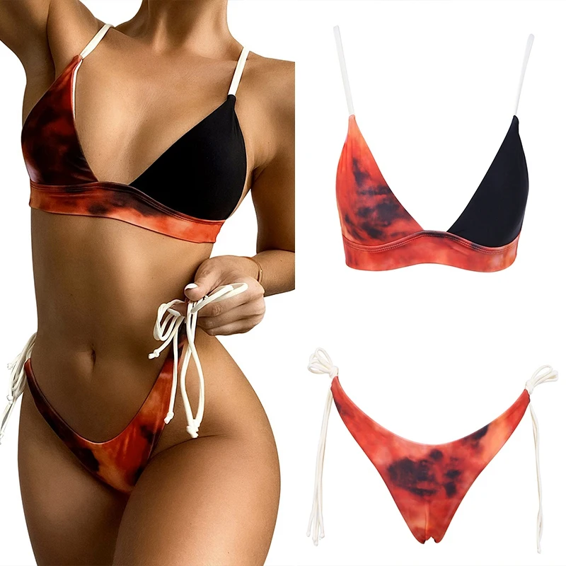 Women's Lace Bikini Swimsuit Side Lace 2-Piece Swimsuit Triple-Cornered Bikini Tops
Women's Lace Bikini Swimsuit Side Lace 2-Piece Swimsuit Triple-Cornered Bikini Tops