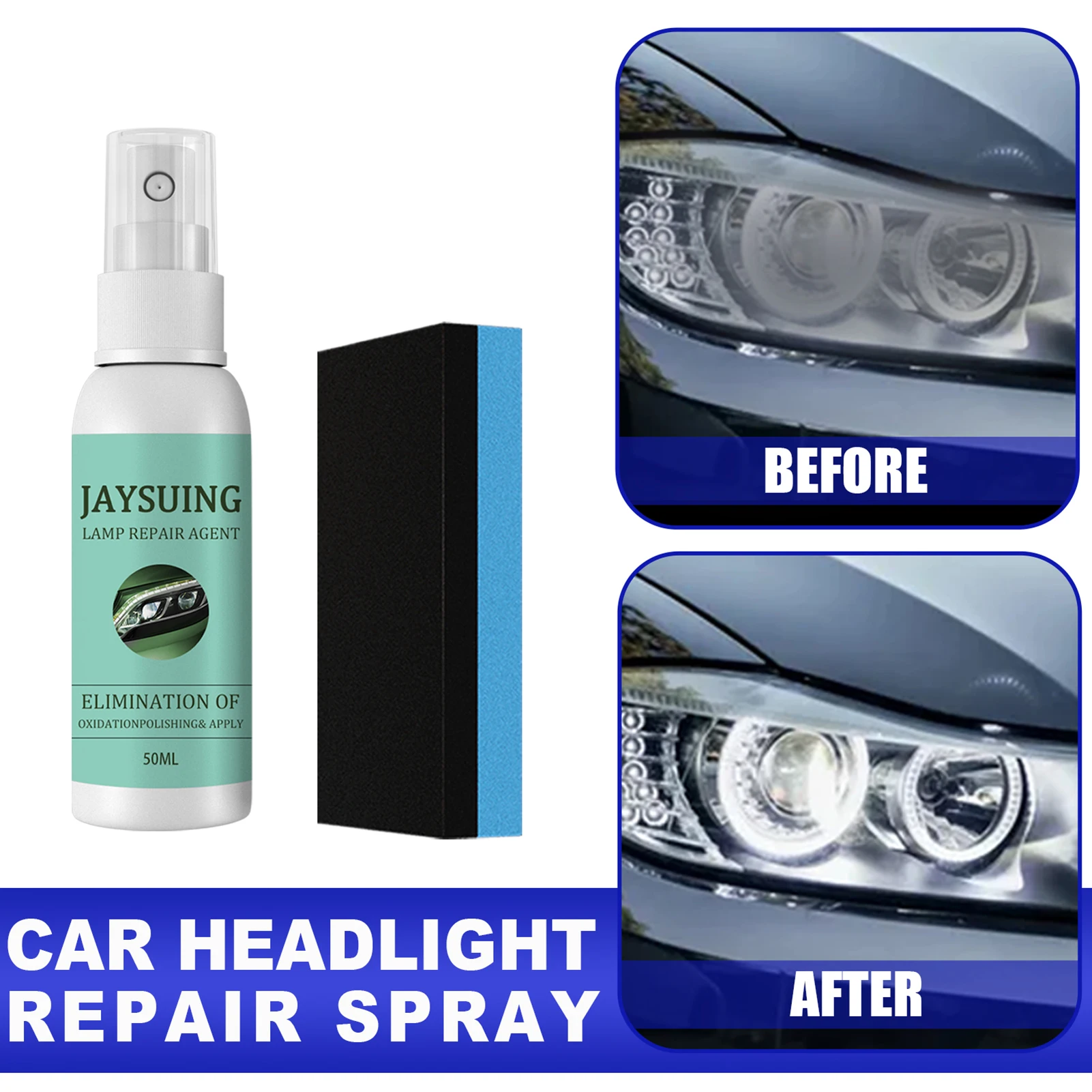 50ml Car Headlight Restoration Spray Cleaner Taillight Headlight Coating Agent Taillight Headlight Lampshade Refurbishment Fluid
50ml Car Headlight Restoration Spray Cleaner Taillight Headlight Coating Agent Taillight Headlight Lampshade Refurbishment Fluid