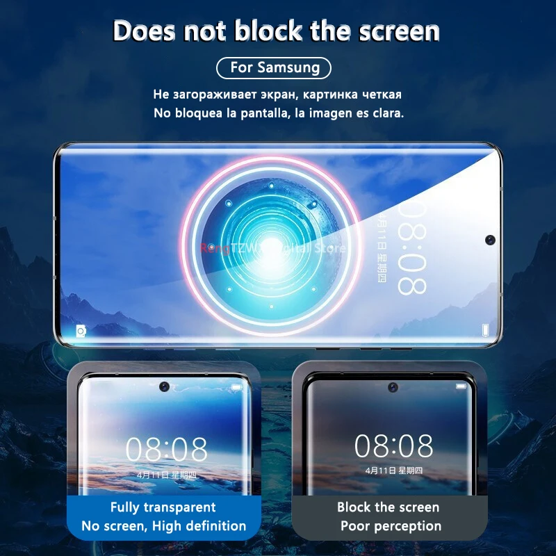 9000D УФ закаленное стекло для Samsung Galaxy S22 Ultra S21 Plus защита экрана Note 20 8 9 10 5G S10 S9 S8 S10E S20