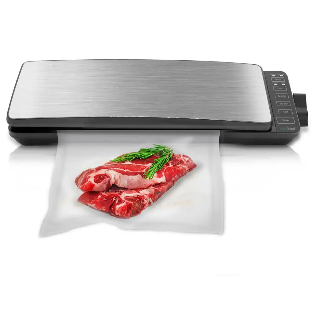 PKVS35STS - Automatic Food Vacuum Sealer - Electric Air Sealing Preserver System with Reusable Vacuum Food Bags, Stainless Steel
PKVS35STS - Automatic Food Vacuum Sealer - Electric Air Sealing Preserver System with Reusable Vacuum Food Bags, Stainless Steel