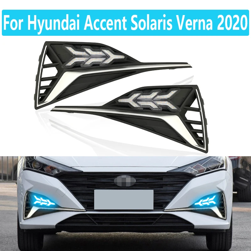 

Streamer LED DRL Daytime Running Light Fog Lamp 12V Car Running Lights For Hyundai Accent Solaris Verna 2020