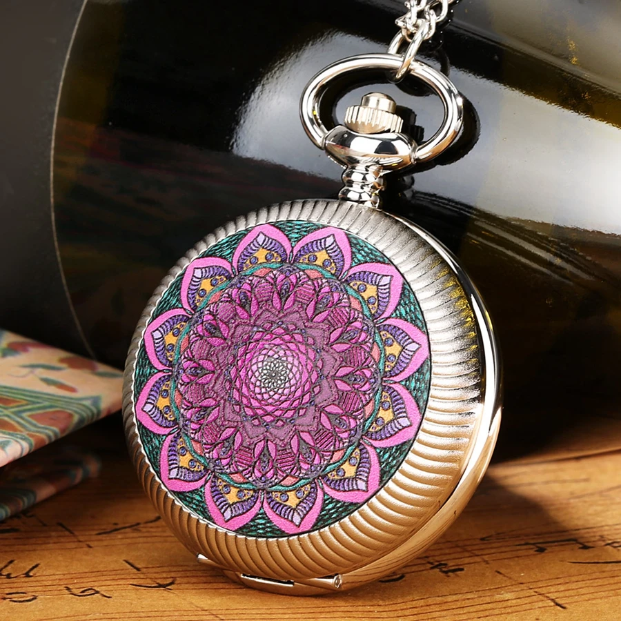 Epoxy Turntable Time to Run Quartz Pocket Watch Silver Case Purple Flower Rotating Case Thin Chain Lucky Rotatable Jewelry Clock
Epoxy Turntable Time to Run Quartz Pocket Watch Silver Case Purple Flower Rotating Case Thin Chain Lucky Rotatable Jewelry Clock