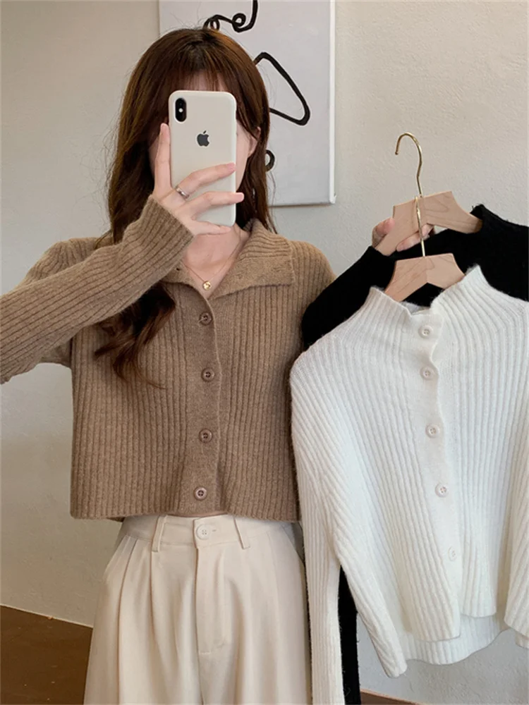 Knitted Cardigan Spring 2022 Version Solid Color Sweater Coat Short All-match Lapel Single-breasted Women's Knitted Sweater
Knitted Cardigan Spring 2022 Version Solid Color Sweater Coat Short All-match Lapel Single-breasted Women's Knitted Sweater