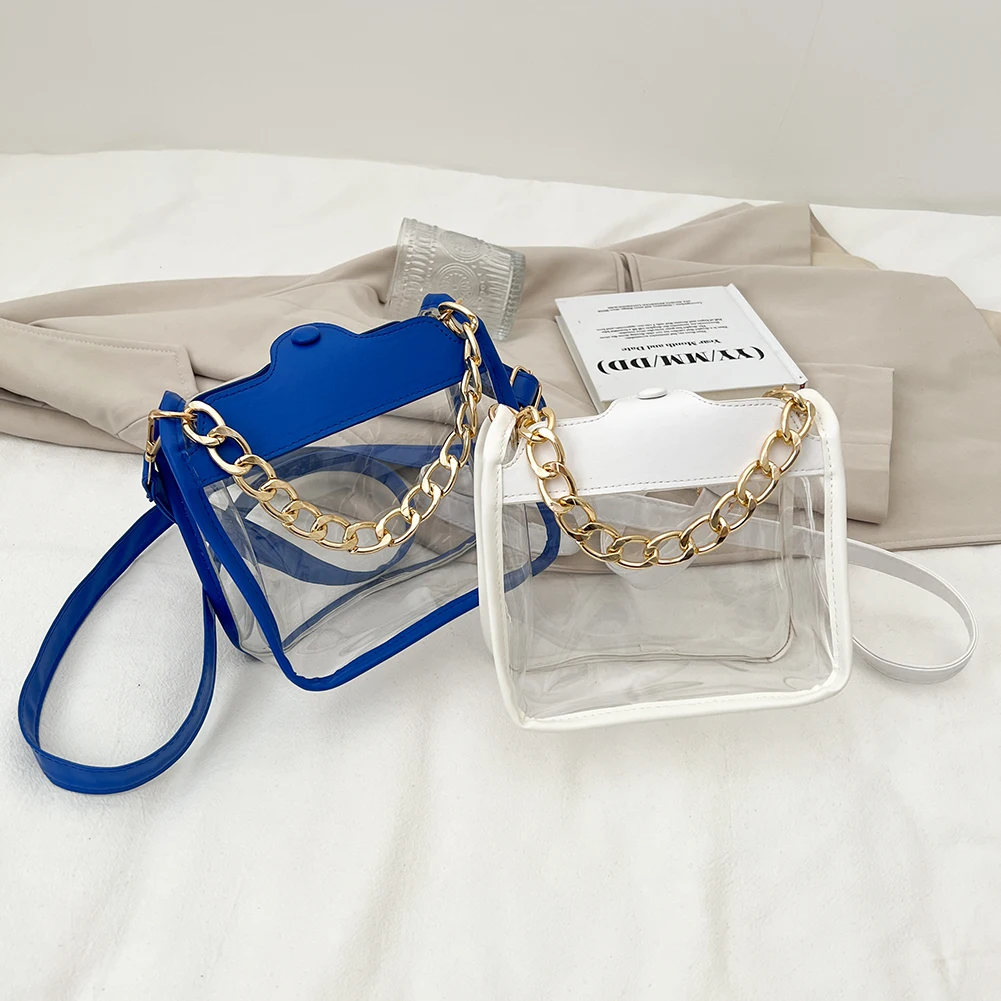 Women Leisure PVC Transparent Shoulder Tote Bag Exquisite Ladies Solid Color Shoulder Bag for Birthday Gift
Women Leisure PVC Transparent Shoulder Tote Bag Exquisite Ladies Solid Color Shoulder Bag for Birthday Gift