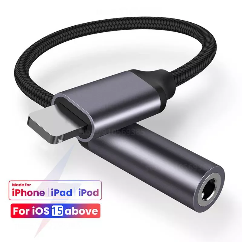 8 Pin to 3.5mm Jack AUX Cable For iPhone 13 Pro 12 11 male to female Adapter Headphone Connector Audio Splitter for iOS 14 Above
8 Pin to 3.5mm Jack AUX Cable For iPhone 13 Pro 12 11 male to female Adapter Headphone Connector Audio Splitter for iOS 14 Above