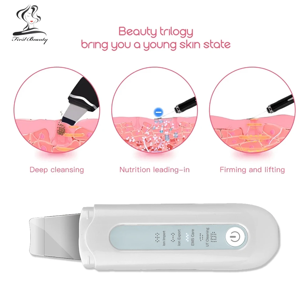 Ultrasonic Skin Scrubber Peeling Blackhead Remover Deep Face Cleaning Ultrasonic Ion Ance Pore Cleaner Facial Shovel Cleanser
Ultrasonic Skin Scrubber Peeling Blackhead Remover Deep Face Cleaning Ultrasonic Ion Ance Pore Cleaner Facial Shovel Cleanser