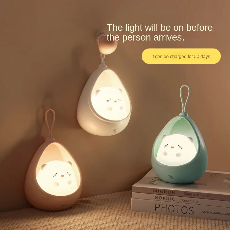 Cute Animal LED Night Light Induction Control Human Body Induction Light Children's Bedroom USB Charging Silicone Wall Light
Cute Animal LED Night Light Induction Control Human Body Induction Light Children's Bedroom USB Charging Silicone Wall Light