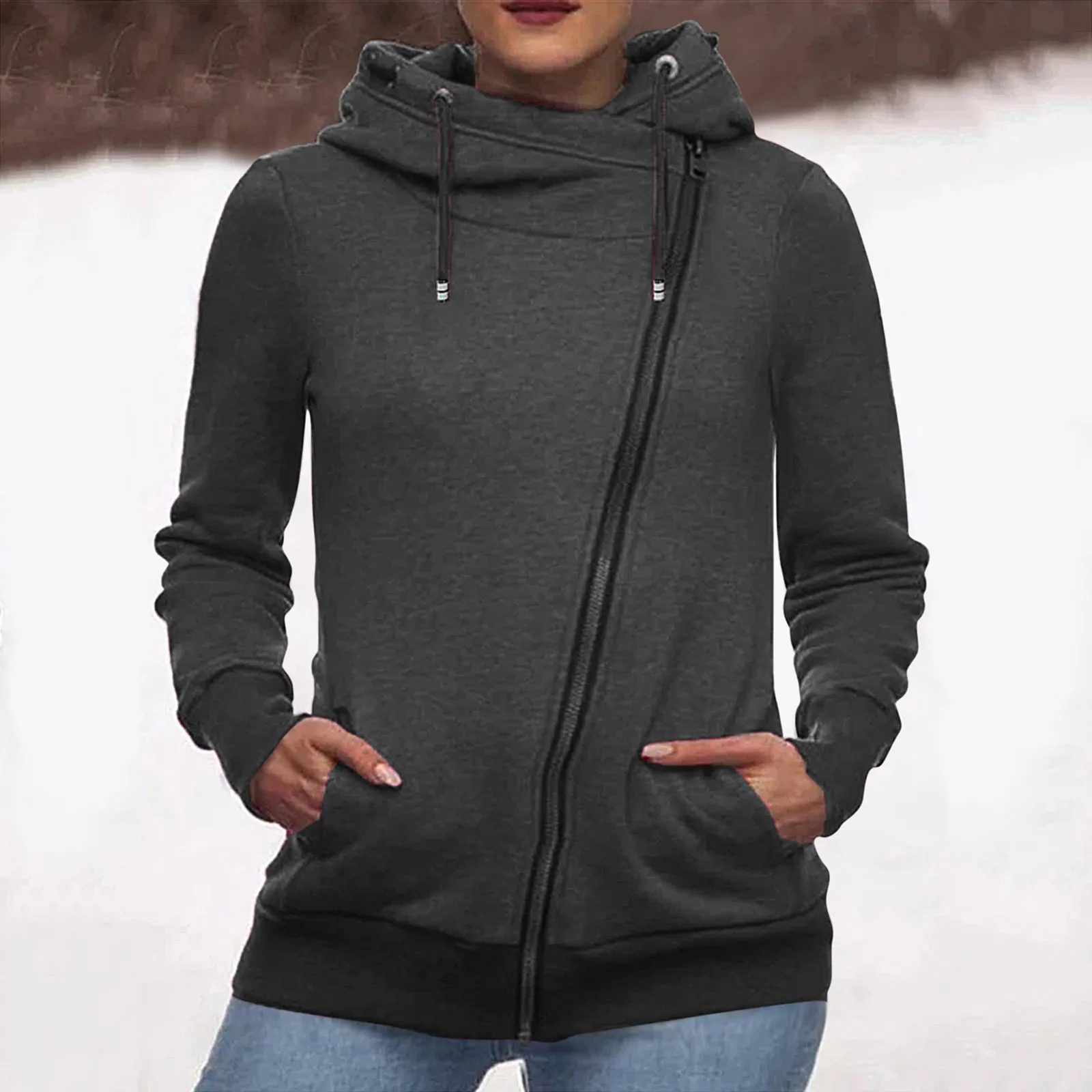 Women's Solid Color Sweatshirts Inclined Zipper Casual Loose Fall Hoodie Jacket Duster Cardigan for Women Chunky Cardigan
Women's Solid Color Sweatshirts Inclined Zipper Casual Loose Fall Hoodie Jacket Duster Cardigan for Women Chunky Cardigan