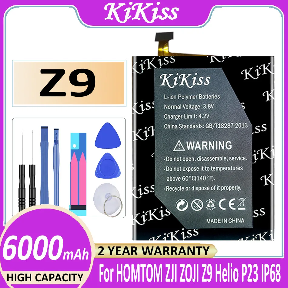 

KiKiss Z9 6000mah Powerful Battery Phone Batteria for HOMTOM ZJI ZOJI Z 9 Phone Batterij