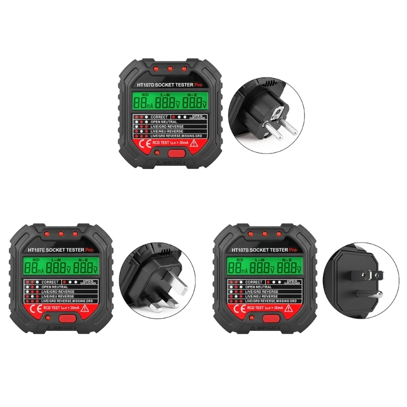 Digital Display Outlet Tester Receptacle Tester 90-250V Electrical Outlet Tester RCD Check Electric Problem Checker
Digital Display Outlet Tester Receptacle Tester 90-250V Electrical Outlet Tester RCD Check Electric Problem Checker