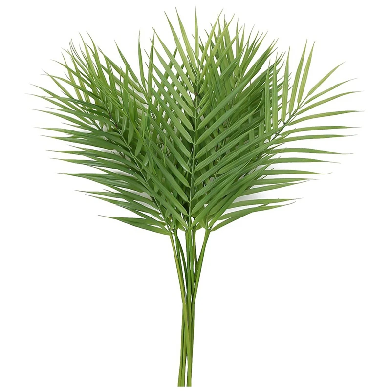 

HOT SALE 10 Pcs Artificial Areca Palm Leaves Stems Faux Palm Leaf Greenery Tropical Palm Tree Leaves Plants Faux Monstera Leaves