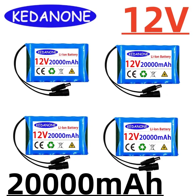 

Paquete de batería de iones de litio recargable portátil, Super 12V, 20000mah, capacidad DC 12,6 v, 20Ah, Monitor de cámara CCTV