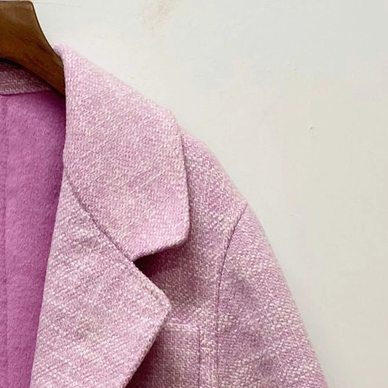 Women pink suit set single button long sleeve fashion blazer + a-line short skirt
Women pink suit set single button long sleeve fashion blazer + a-line short skirt