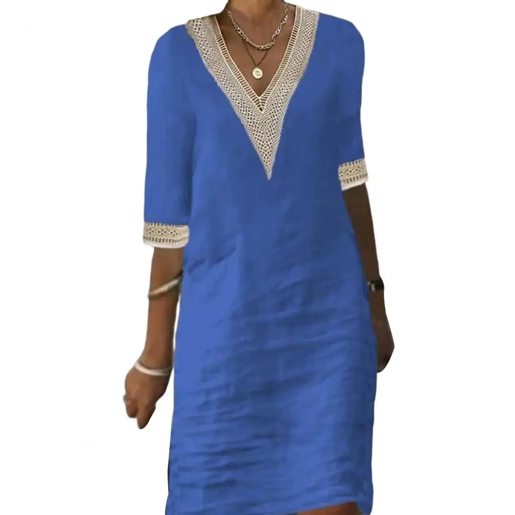 Женское пляжное платье с V-образным вырезом, коротким рукавом
Женское пляжное платье с V-образным вырезом, коротким рукавом