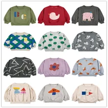 23AW New Children Winter Long Sleeve T-shirt BC Kids Brand Pullovers Boys Girls Super Fashion Designer Fleeced Tops Sweatshirts