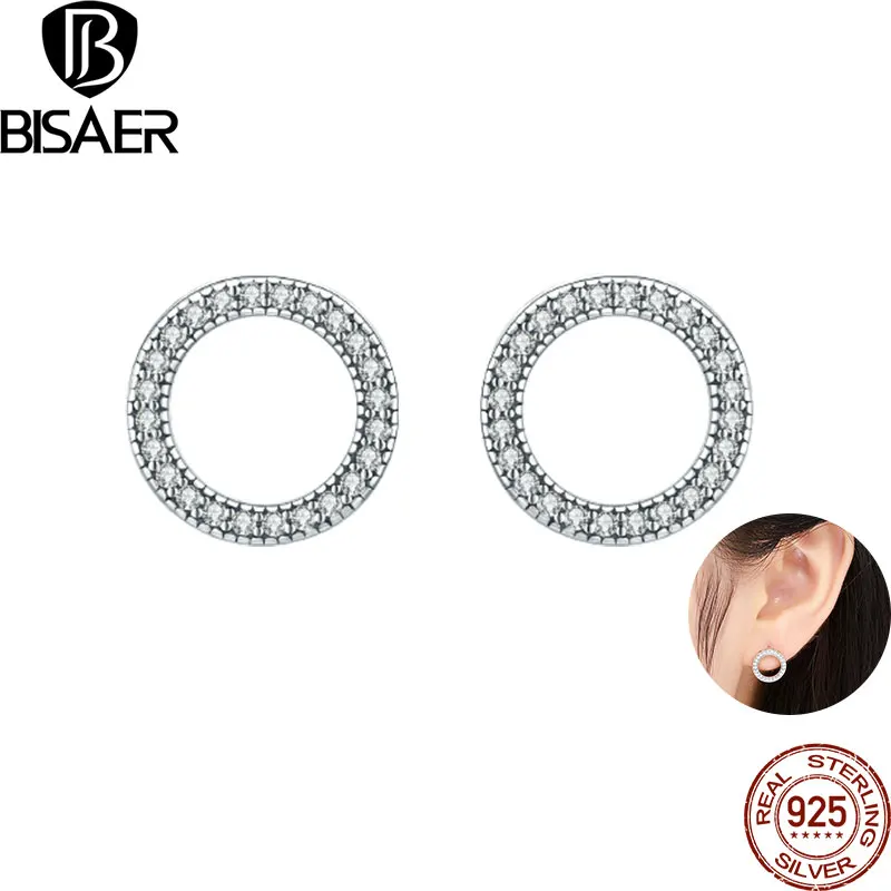 BISAER Round Stud Earrings 925 Sterling Silver Clear CZ Forever Circle Earring For Women Party Wedding 2022 Tend Jewelry ECE417
BISAER Round Stud Earrings 925 Sterling Silver Clear CZ Forever Circle Earring For Women Party Wedding 2022 Tend Jewelry ECE417