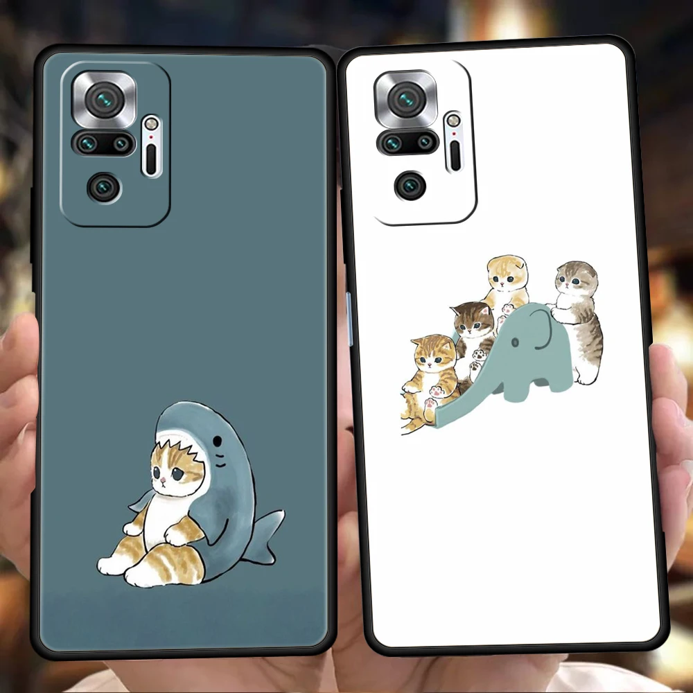 

Cute Animals Cat Phone Case For Redmi 10c K50 Note 10 11 11T Pro 9 9s 8 8T 7 K40 Gaming 9A 9C 8A Pro Plus 5G Silicone Shell Bag