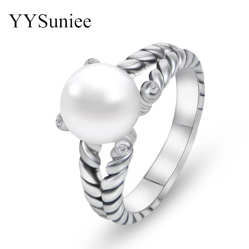 YYSuniee 18K позолоченное эффектное кольцо из искусственного жемчуга модный бренд David