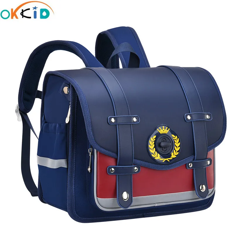 OKKID high quality PU leather children school backpack elementary 1-3 grade orthopedic backpacks for kids waterproof bookbag
OKKID high quality PU leather children school backpack elementary 1-3 grade orthopedic backpacks for kids waterproof bookbag