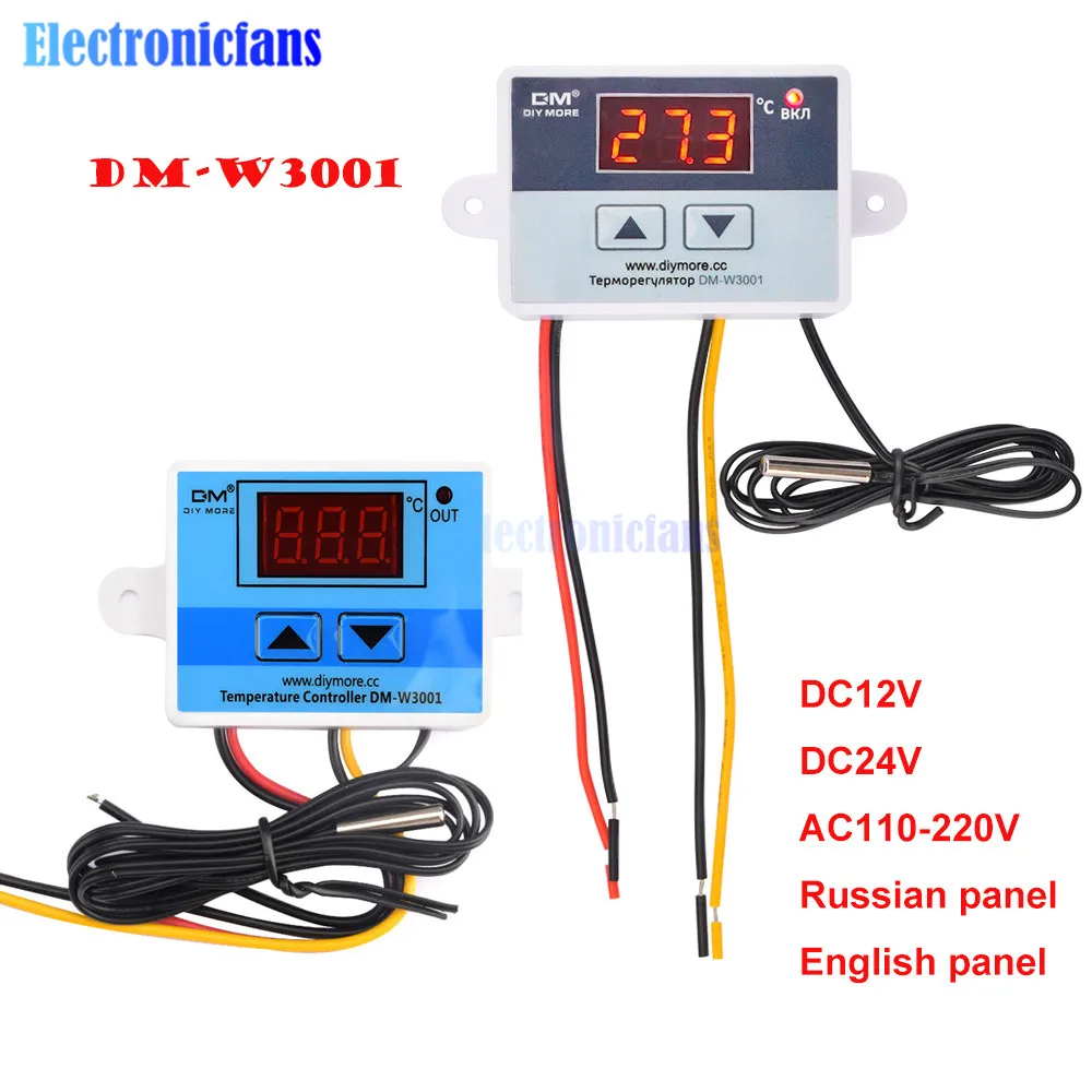 DM-W3001 12V 24V AC 110V 220V 10A Temperature Controller Digital Incubator LED Temperature Controller Thermometer Switch Probe
DM-W3001 12V 24V AC 110V 220V 10A Temperature Controller Digital Incubator LED Temperature Controller Thermometer Switch Probe