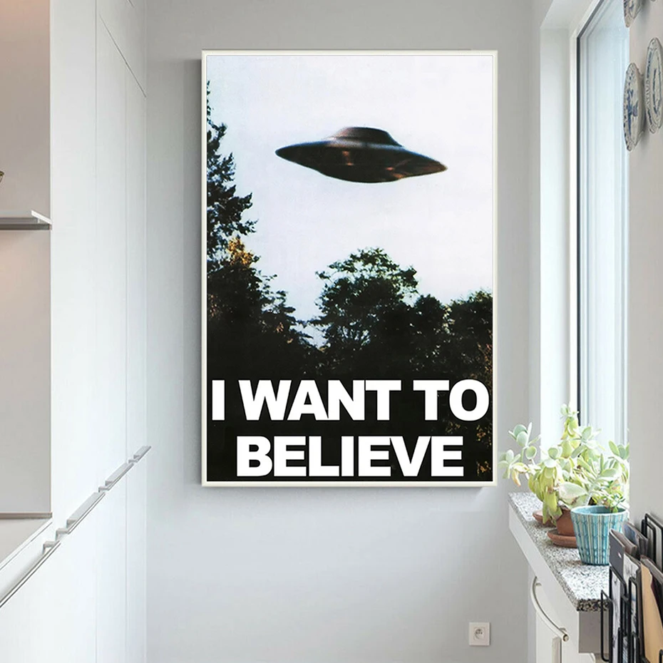I WANT TO BELIEVE Abstract Print Canvas Painting on The Wall Art HD Poster the X Files UFO TV Series for Living Room Home Decor 
I WANT TO BELIEVE Abstract Print Canvas Painting on The Wall Art HD Poster the X Files UFO TV Series for Living Room Home Decor