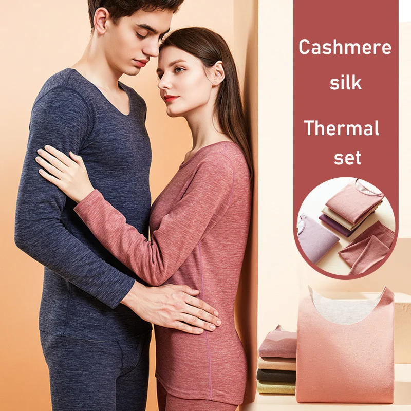 2Pcs Thermal Underwear Set For Women Autumn Long Sleeve Tops Seamless Mid Waist Pants Warm Cashmere Silk Warm Winter Clothes 
2Pcs Thermal Underwear Set For Women Autumn Long Sleeve Tops Seamless Mid Waist Pants Warm Cashmere Silk Warm Winter Clothes
