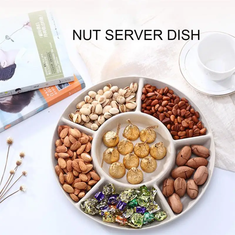 

Appetizer Serving Platter Beige Multi-purpose Dried Fruit Snack Plate Food Storage Tray Kitchen Gadgets Candy Pastry Nuts Dish