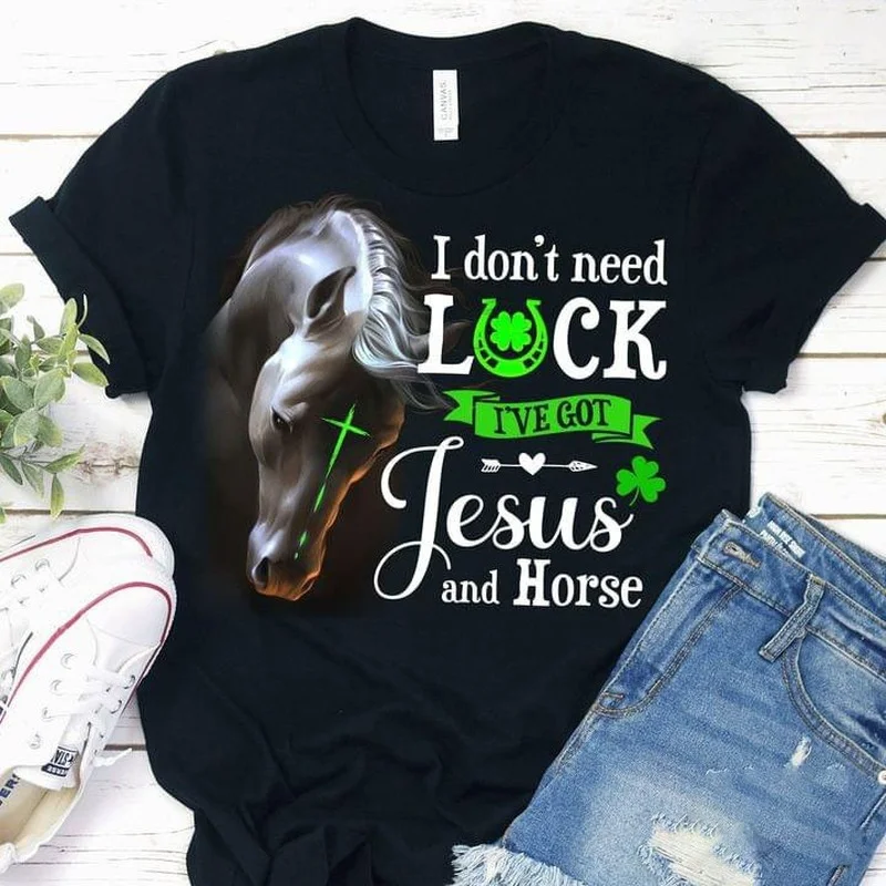 I'v Got Jesus and Horse Print Women T Shirt Short Sleeve O Neck Loose Women Tshirt Ladies Tee Shirt Tops Clothes Camisetas Mujer
I'v Got Jesus and Horse Print Women T Shirt Short Sleeve O Neck Loose Women Tshirt Ladies Tee Shirt Tops Clothes Camisetas Mujer