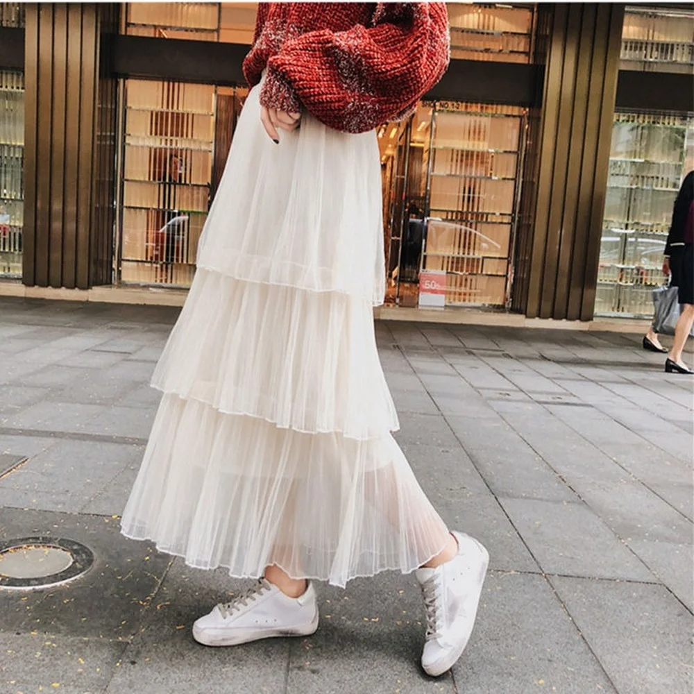Lace Women's Clothing 2022 Fashion Mesh Cupcake Skirt Skirt Mid-length High Waist Pleated Skirt Ins Super Hot Long Skirt Women
Lace Women's Clothing 2022 Fashion Mesh Cupcake Skirt Skirt Mid-length High Waist Pleated Skirt Ins Super Hot Long Skirt Women