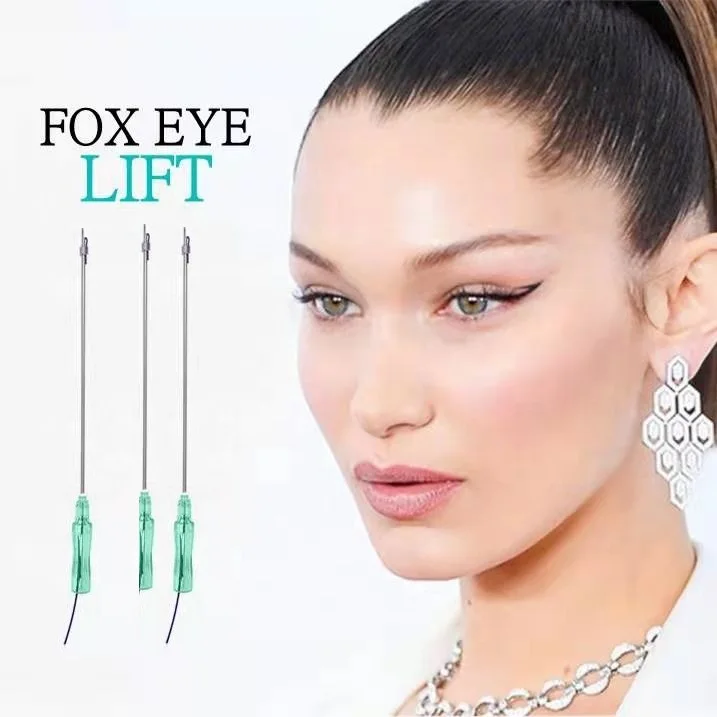 CE fast lifting effect fox eye yarn eyebrow eye lid lift thread pdo cog 4d 21g 60mm with blunt cannula needle
CE fast lifting effect fox eye yarn eyebrow eye lid lift thread pdo cog 4d 21g 60mm with blunt cannula needle