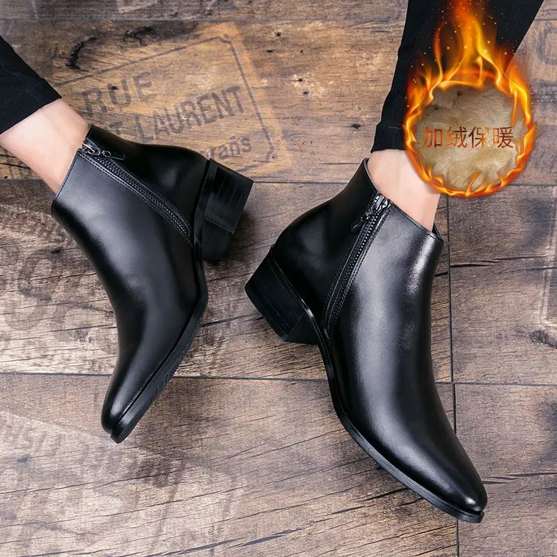 Men Ankle Boots Autumn Winter Warm Genuine Leather Unisex Fashion Chelsea Booties Women Black Zip Comfortable Pointed Toe Shoes
Men Ankle Boots Autumn Winter Warm Genuine Leather Unisex Fashion Chelsea Booties Women Black Zip Comfortable Pointed Toe Shoes