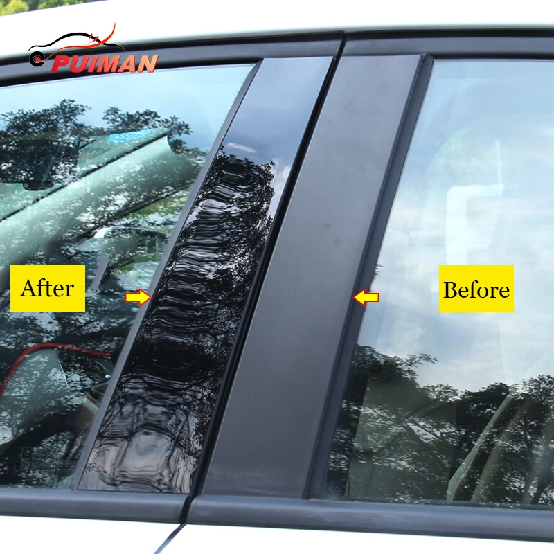 

For Honda Civic 10th Sedan 2016-2020 Door Window Middle Column Trim Decoration Protection strip PC Styling Sticker Decoration