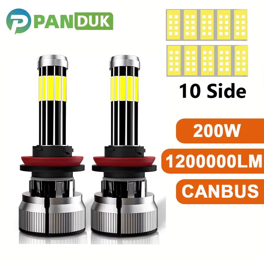 PANDUK H7 Светодиодный светильник 10 сторон H4 Светодиодные лампы 200 Вт 1200000LM H11 H9 H8 Автомобильная фара 9005 HB3 9006 HB4 6000K Лампы 360 градусов 12 В
PANDUK H7 Светодиодный светильник 10 сторон H4 Светодиодные лампы 200 Вт 1200000LM H11 H9 H8 Автомобильная фара 9005 HB3 9006 HB4 6000K Лампы 360 градусов 12 В