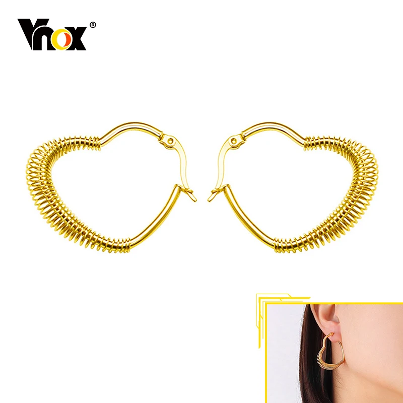 Vnox Chic Gold Tone Heart Earrings for Women, Anti Allergy Stainless Steel Metal Geometric Hoop Earrings,Statement Femme Gift
Vnox Chic Gold Tone Heart Earrings for Women, Anti Allergy Stainless Steel Metal Geometric Hoop Earrings,Statement Femme Gift