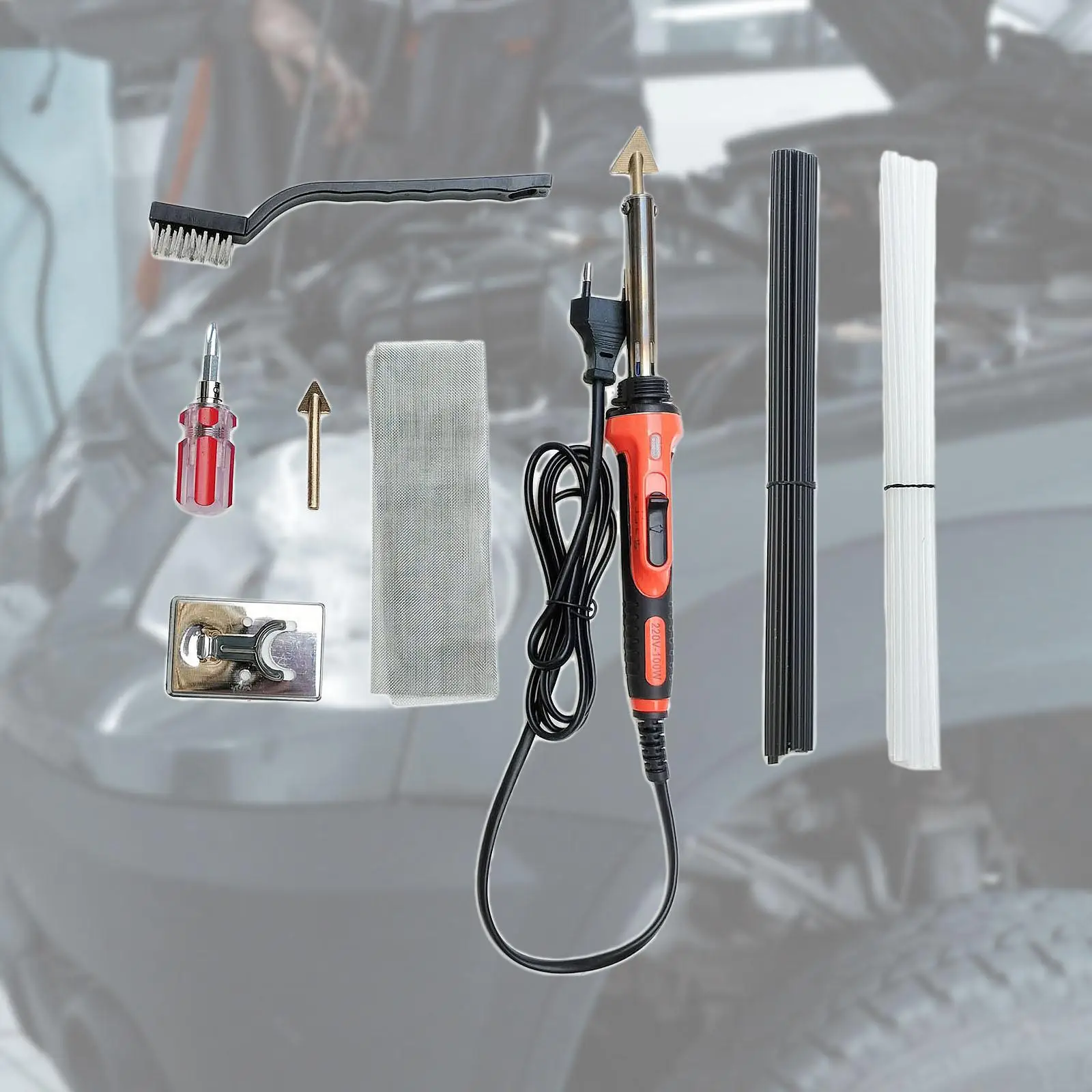 Fast Heating Plastic Welder Rubbing Cloth Dural Purpose Screw Cracking Surface Repair Tool 100W Soldering Iron Set for Boat
Fast Heating Plastic Welder Rubbing Cloth Dural Purpose Screw Cracking Surface Repair Tool 100W Soldering Iron Set for Boat