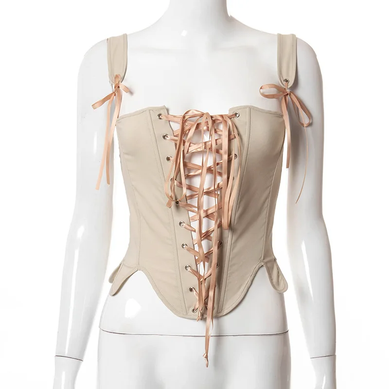 Fashion Court Srtylish Women Corset Summer Sleeveless Lace Up Hollow Out Slim Irregular Bustier Crop Top Female Shaper Wholesale
Fashion Court Srtylish Women Corset Summer Sleeveless Lace Up Hollow Out Slim Irregular Bustier Crop Top Female Shaper Wholesale
