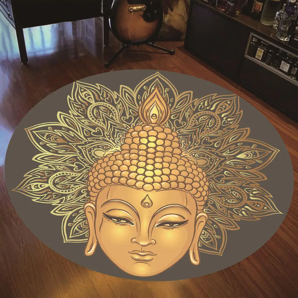 

Круглый ковер Мандала тайского Будды в богемном стиле Wiccan красочный ковер для гостиной спальни Противоскользящий ковер напольные коврики